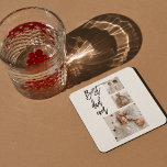 Beauty Collage Photo Best Dad Ever Gift Square Paper Coaster<br><div class="desc">Beauty Collage Photo Best Dad Ever Gift is a personalized gift that combines beauty and sentimental value to create a meaningful present for your dad. The gift is a collage of carefully selected photos of you and your dad, arranged in a beautiful and artistic way. The photos could be of...</div>