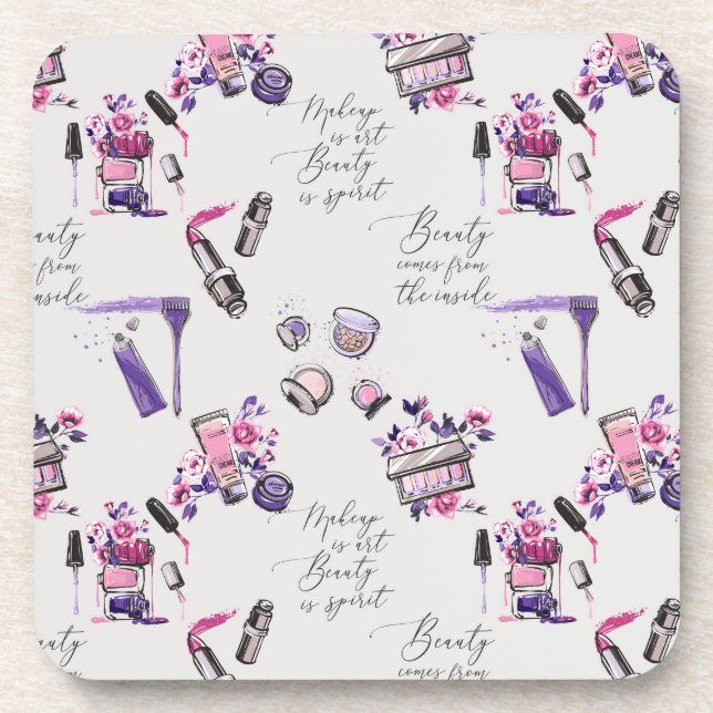 Beauty Comes From The Inside Pattern Coaster (Front)
