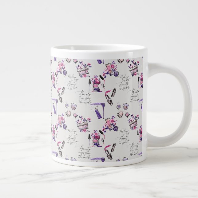 Beauty Comes From The Inside Pattern Large Coffee Mug (Right)