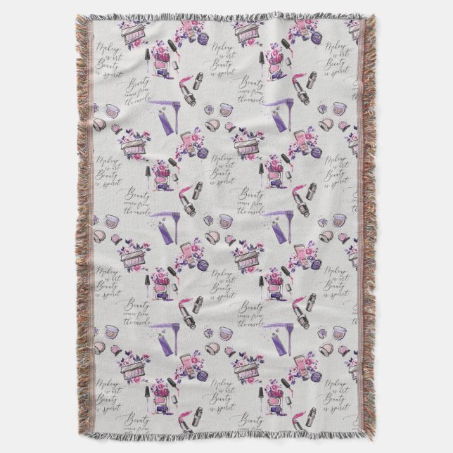 Beauty Comes From The Inside Pattern Throw Blanket (Front Vertical)