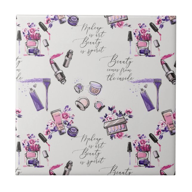 Beauty Comes From The Inside Pattern Tile (Front)