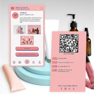 Beauty Cosmetic Custom Branding Photos Blush Pink  Business Card