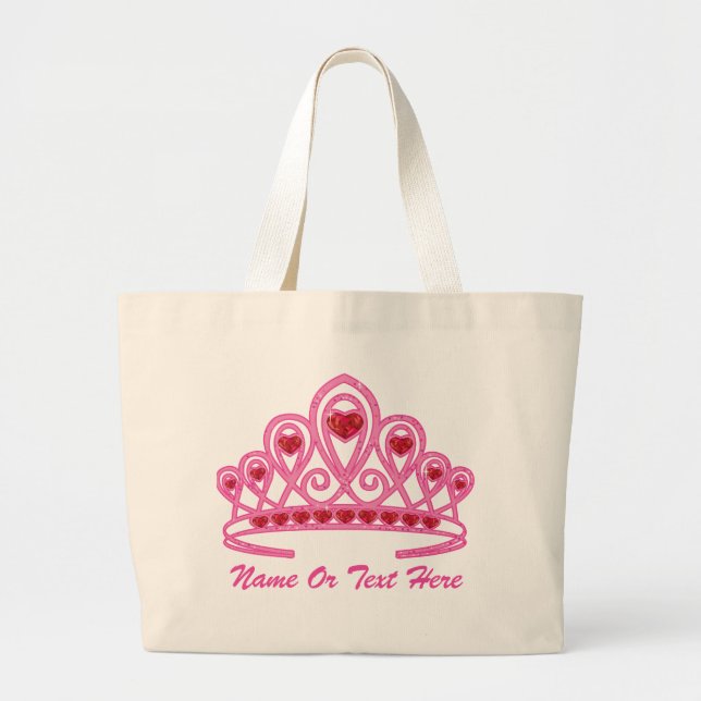 Beauty Crown Custom Large Tote Bag (Front)