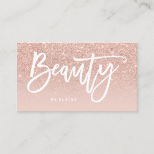 Beauty  elegant typography blush ombre rose gold business card