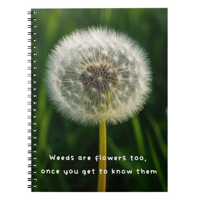 Beauty eye beholder dandelion weed quote unique  notebook (Front)