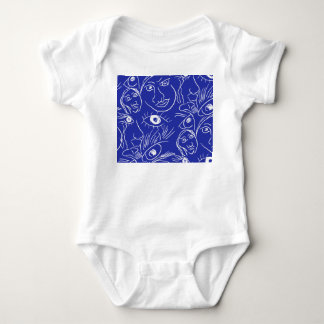 Beauty face: one-line drawing. baby bodysuit
