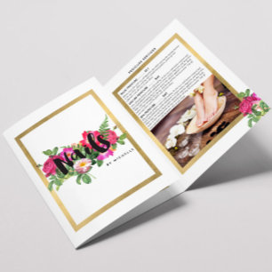 Beauty Florals Nail Salon White Brochure