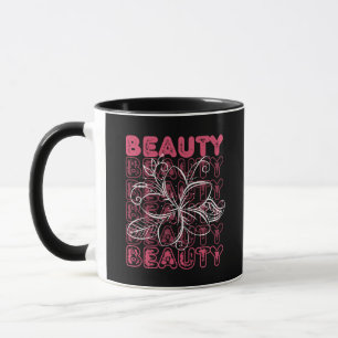 Beauty Flower Line Art Typography Design Mug