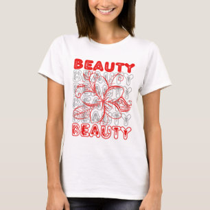 Beauty Flower Line Art Typography Design T-Shirt