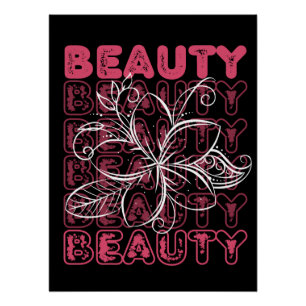 Beauty Flower Line Art Typography Poster