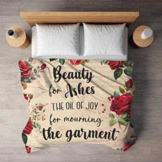 Beauty For Ashes, Isaiah 61:3, Rose Scripture  Sherpa Blanket