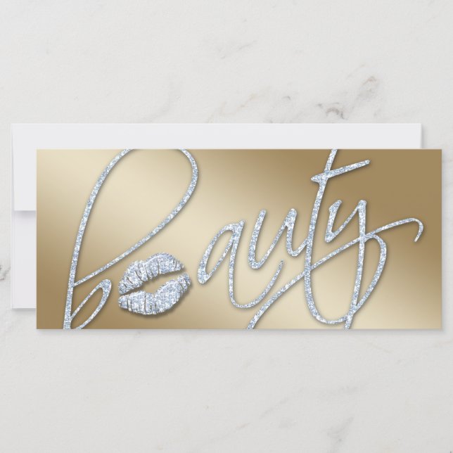 Beauty Gift Certificate Makeup Artist Glitter Gold (Front)