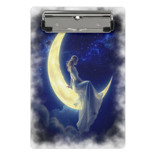 beauty girl on moon Mini Clipboard