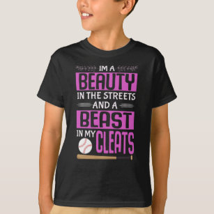 Beauty Girls Funny Softball Player T-Shirt