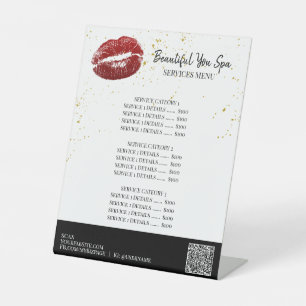 *~* Beauty Girly RED LIPS tabletop Pedestal Sign