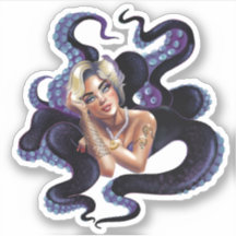 Beauty Goddess Octopus Sticker
