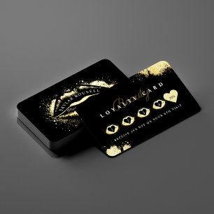 Beauty Gold Dusted Lips Black & Gold Luxurious Loyalty Card