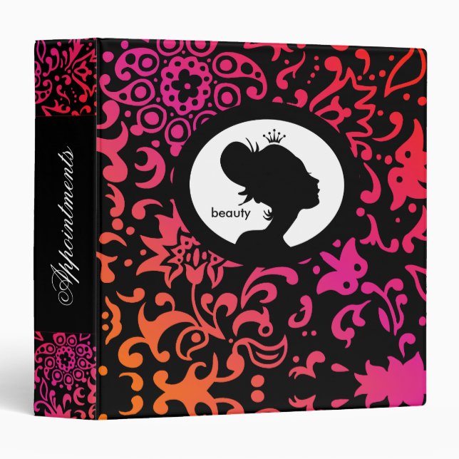 Beauty Hair Salon Appointment Book Crown Binder (Front/Spine)