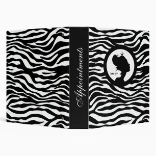 Beauty Hair Salon Appointment Book Zebra Crown Binder