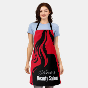 Beauty Hair Salon Silhouette Lady Apron
