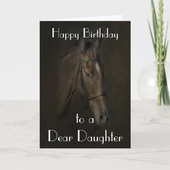 'BEAUTY' HORSE DAUGHTER GREETING CARD (Front)