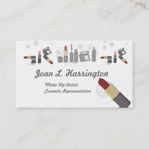 Beauty Illustration Eye & Lips Makeup Artist Business Card