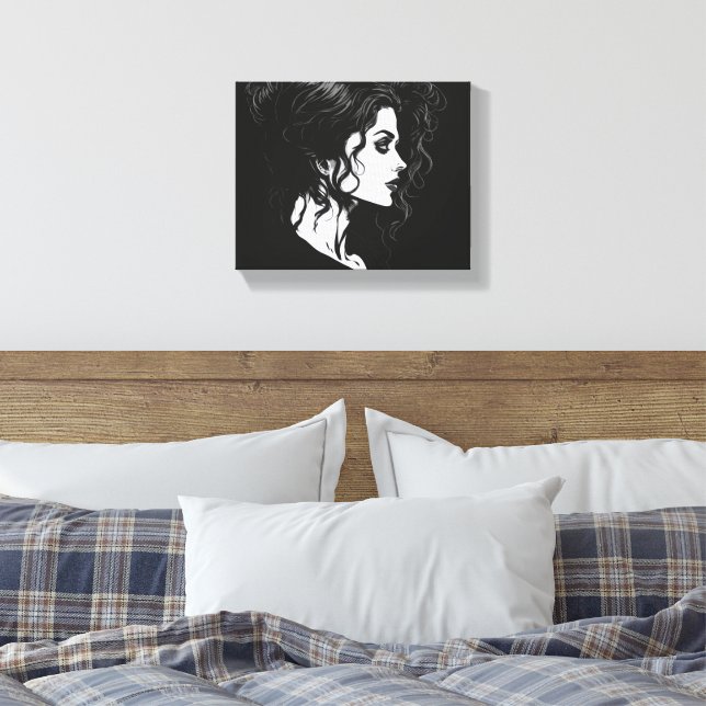 Beauty in black background screen  canvas print (Insitu(Bedroom))
