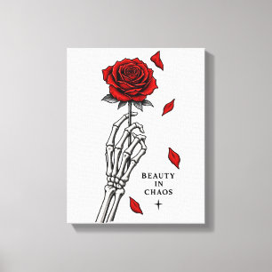 Beauty in Chaos Gothic Rose Art Canvas Print