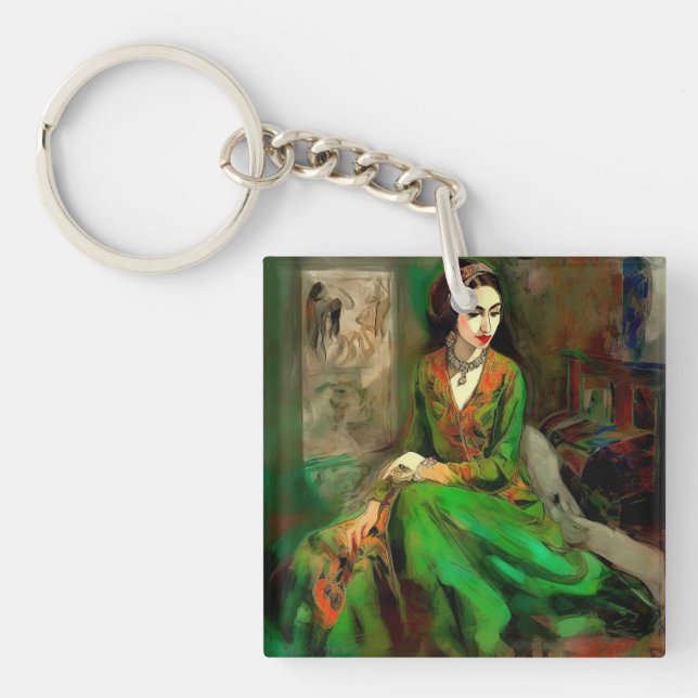 Beauty in Green  Keychain (Front)