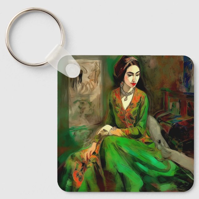 Beauty in Green  Keychain (Front)