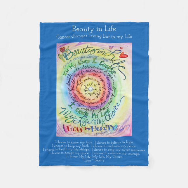 Beauty in Life Cancer Poem Chemo Fleece Blanket (Front)