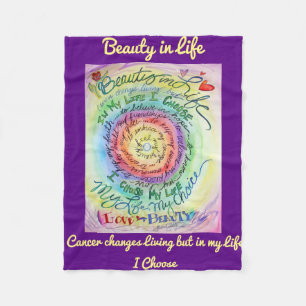 Beauty in Life Cancer Poem Soft Fleece Blankets