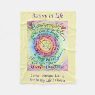 Beauty in Life Cancer Poem Soft Fleece Blankets