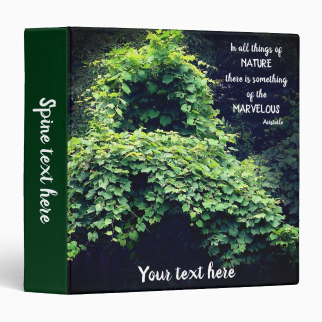 Beauty In Nature Vines Inspirational Personalized Binder (Front/Spine)