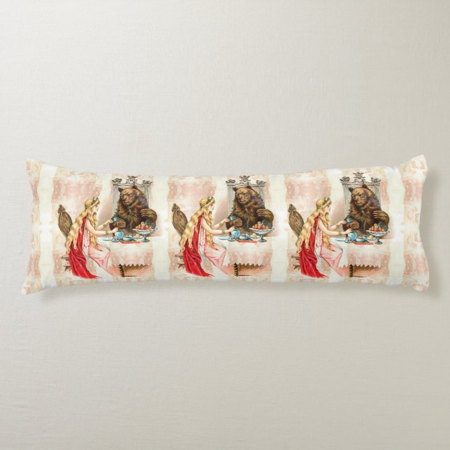 Beauty In Pink And The Beast Body Pillow (Front)