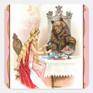 Beauty In Pink And The Beast Rectangular Sticker
