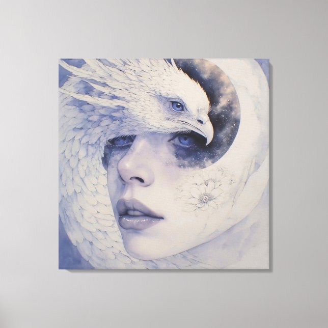 Beauty in the Cosmic Phoenix Veil Canvas Print (Front)