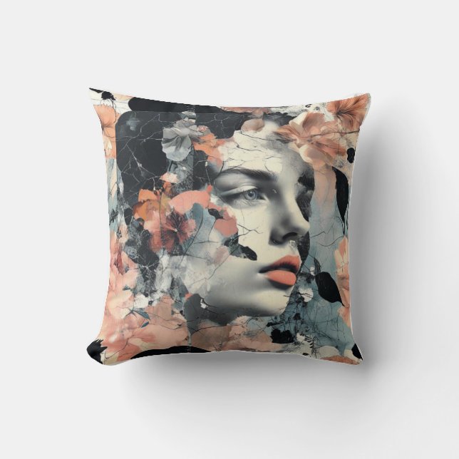 Beauty in the Cracks Throw Pillow (Front)