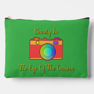 Beauty In The Eye Of The Camera Green  Accessory Pouch