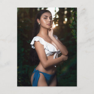 Beauty in the forest Swimsuit Model Photo  Postcard