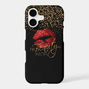 Beauty Injector with Gold Confetti & Red Lips