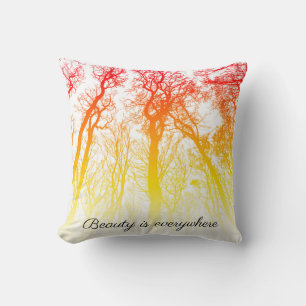 Beauty is everywhere sunset ombre trees throw pillow