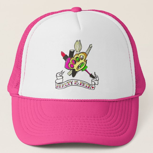 Beauty is Pain truckers hat (Front)