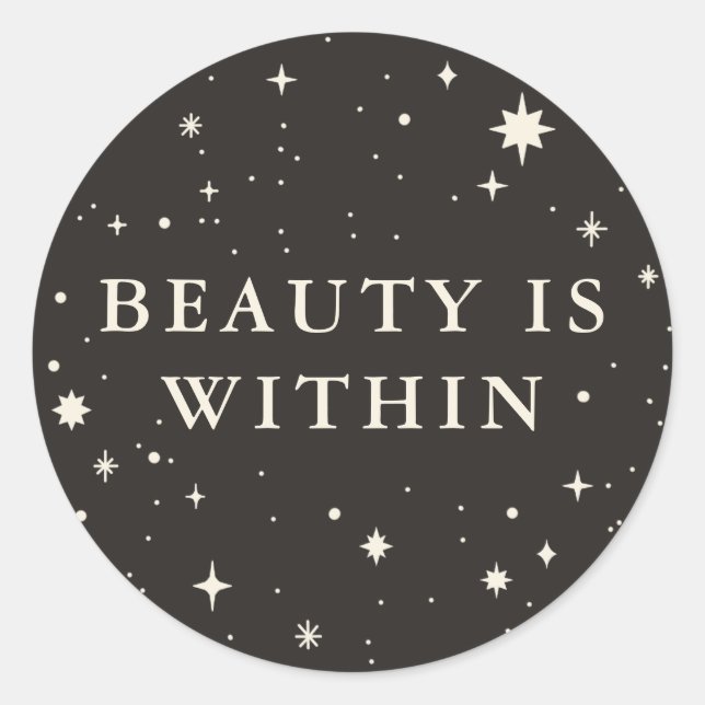 Beauty is within celestial stars sticker (Front)