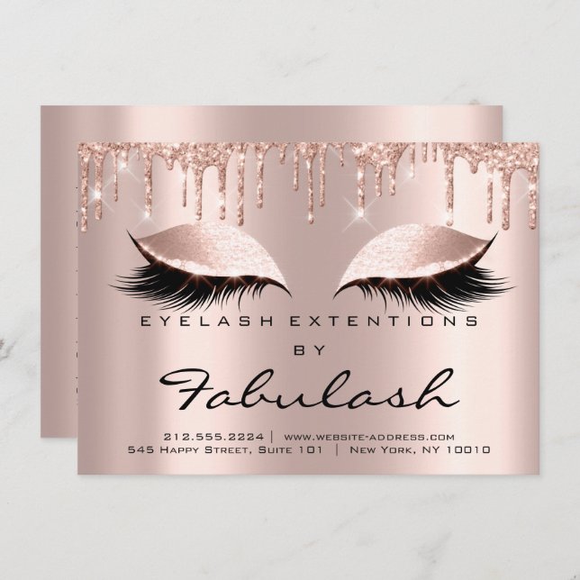 Beauty Lash Extension Aftercare Instruction Spark Invitation (Front/Back)