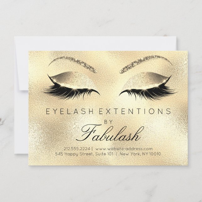 Beauty Lashes Extension Salon Aftercare Gold Glitt (Front)