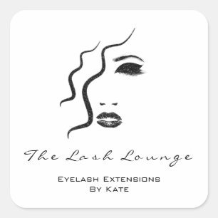 Beauty Lashes Makeup SPA Hairdresser Stylist Logo Square Sticker