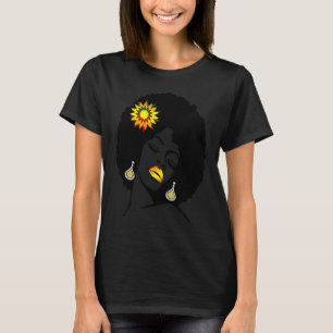 Beauty Lips Flower Black Girl Magic Afro Diva  Mel T-Shirt