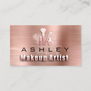 Beauty Makeup Artist Appointment Card Blush Rose