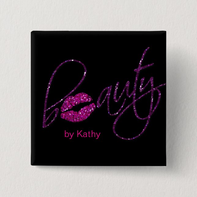 Beauty Makeup Cosmetology Salon Nail Hair Button 2 (Front)